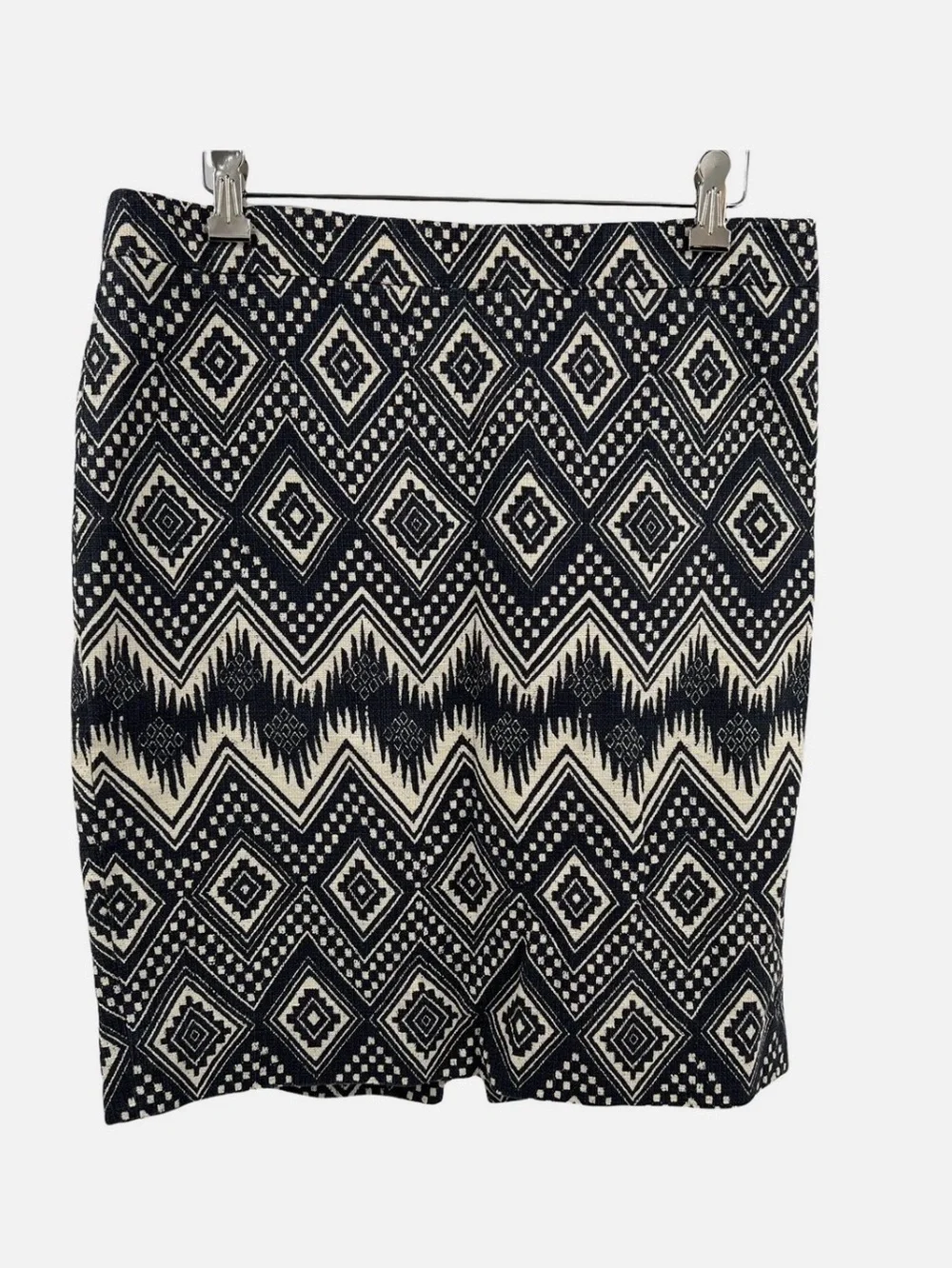Black and Cream Geometric Pencil Skirt J Crew 2